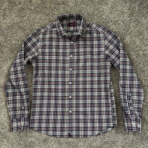 UNTUCKit Claye WF Slim Fit Blue Plaid Button Up Shirt Men's Size Medium